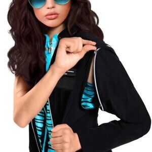 JAMIE SADOCK BLACK WOMEN'S GOLF JACKET AIRWEAR ZIP OFF SLEEVES (NEW)